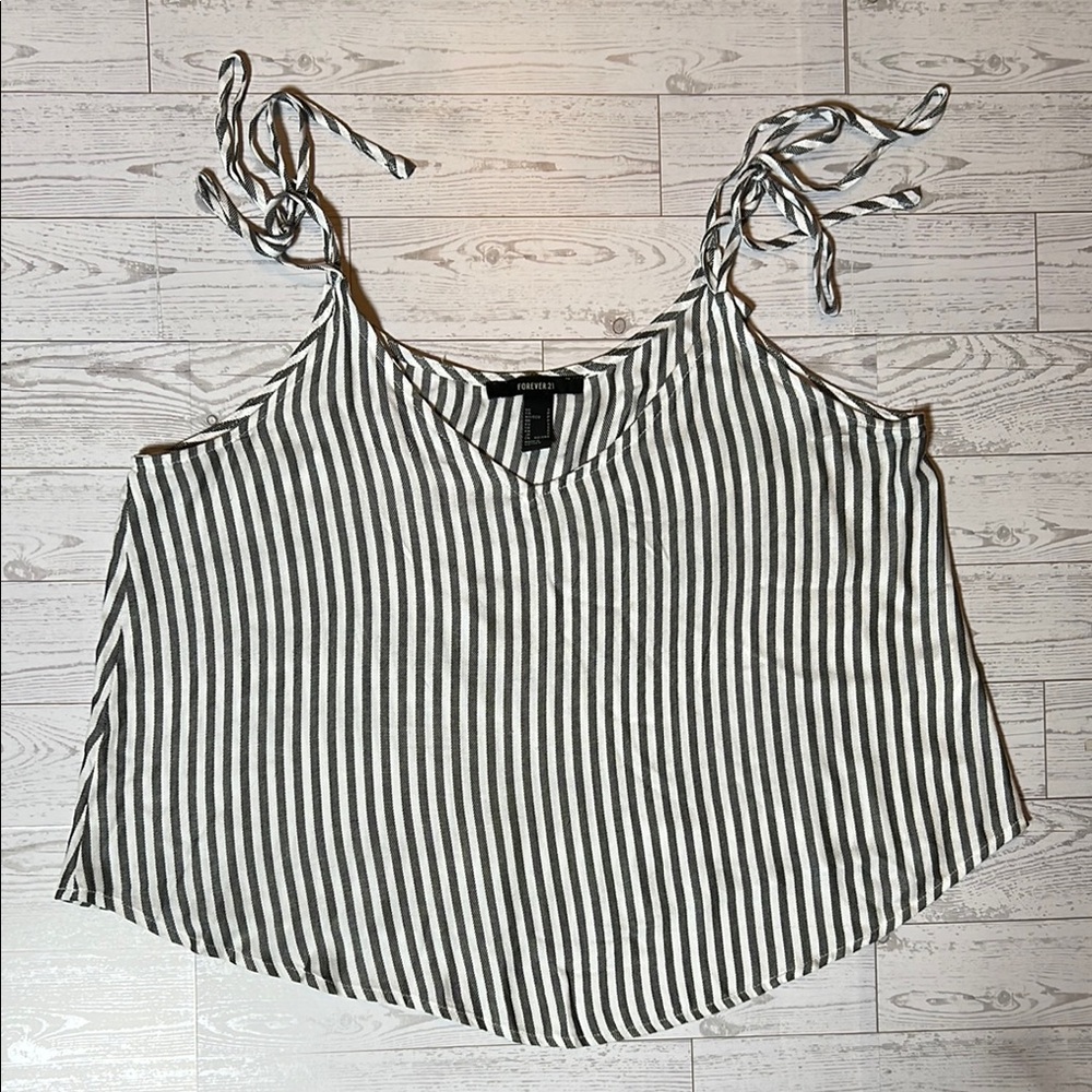 Forever 21 Black and White Striped Camisole